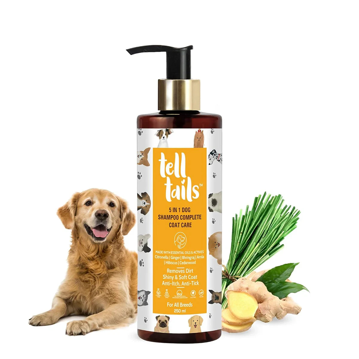 Tell Tails 5-in-1 Natural Dog Shampoo - 250ml - Zigly