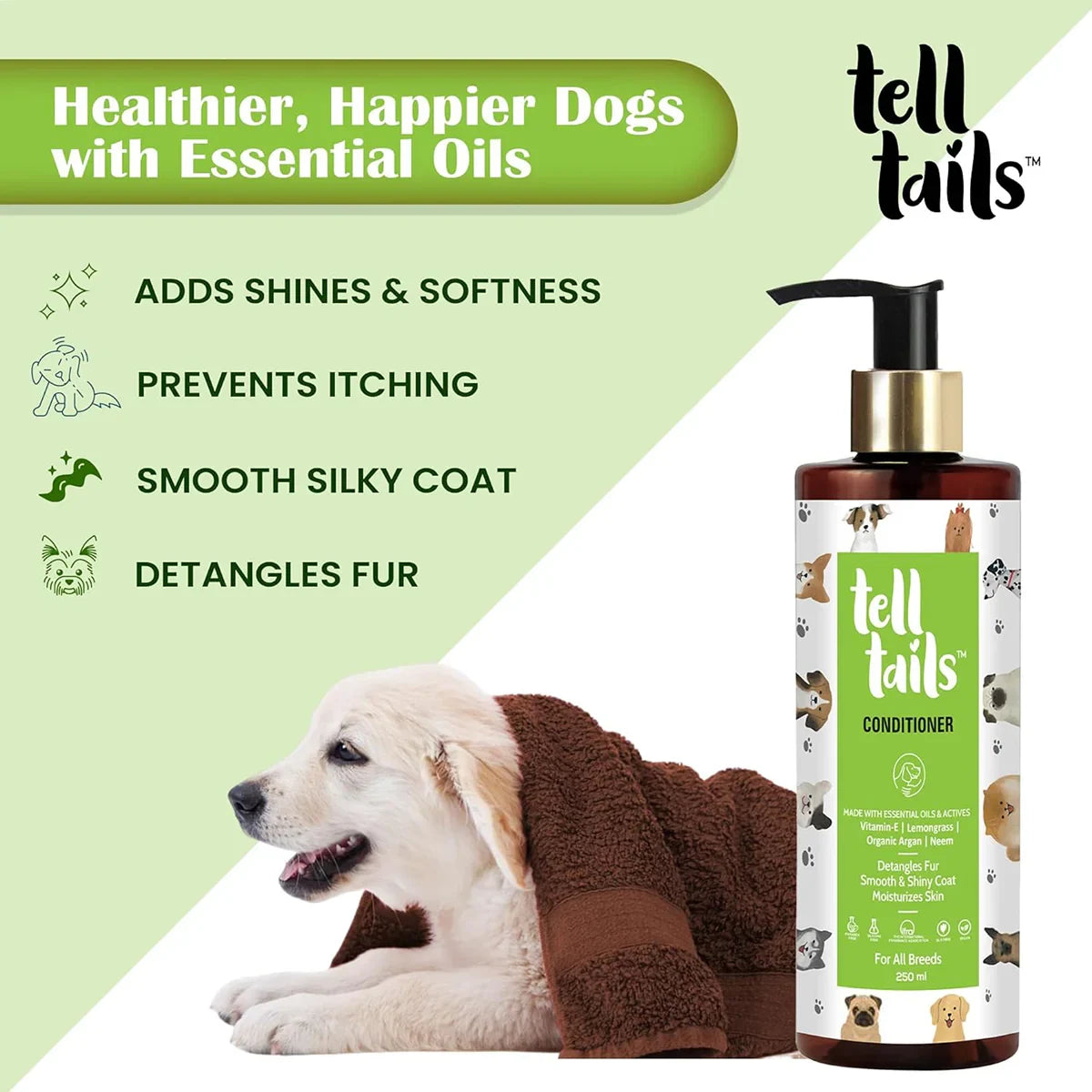 Tell Tails Natural Dog Conditioner - 250ml - Zigly