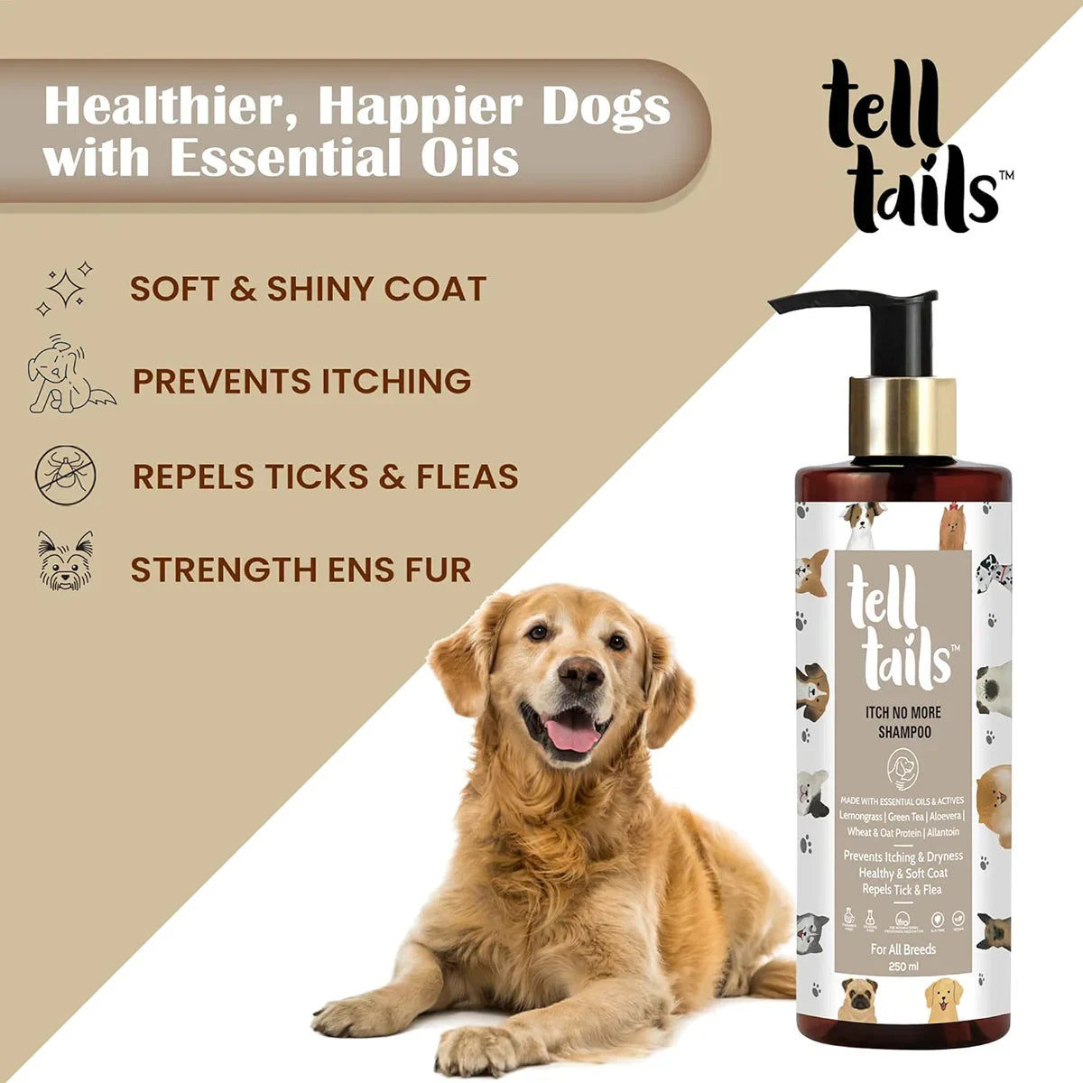 Tell Tails Itch No More Dog Shampoo - 250ml - Zigly