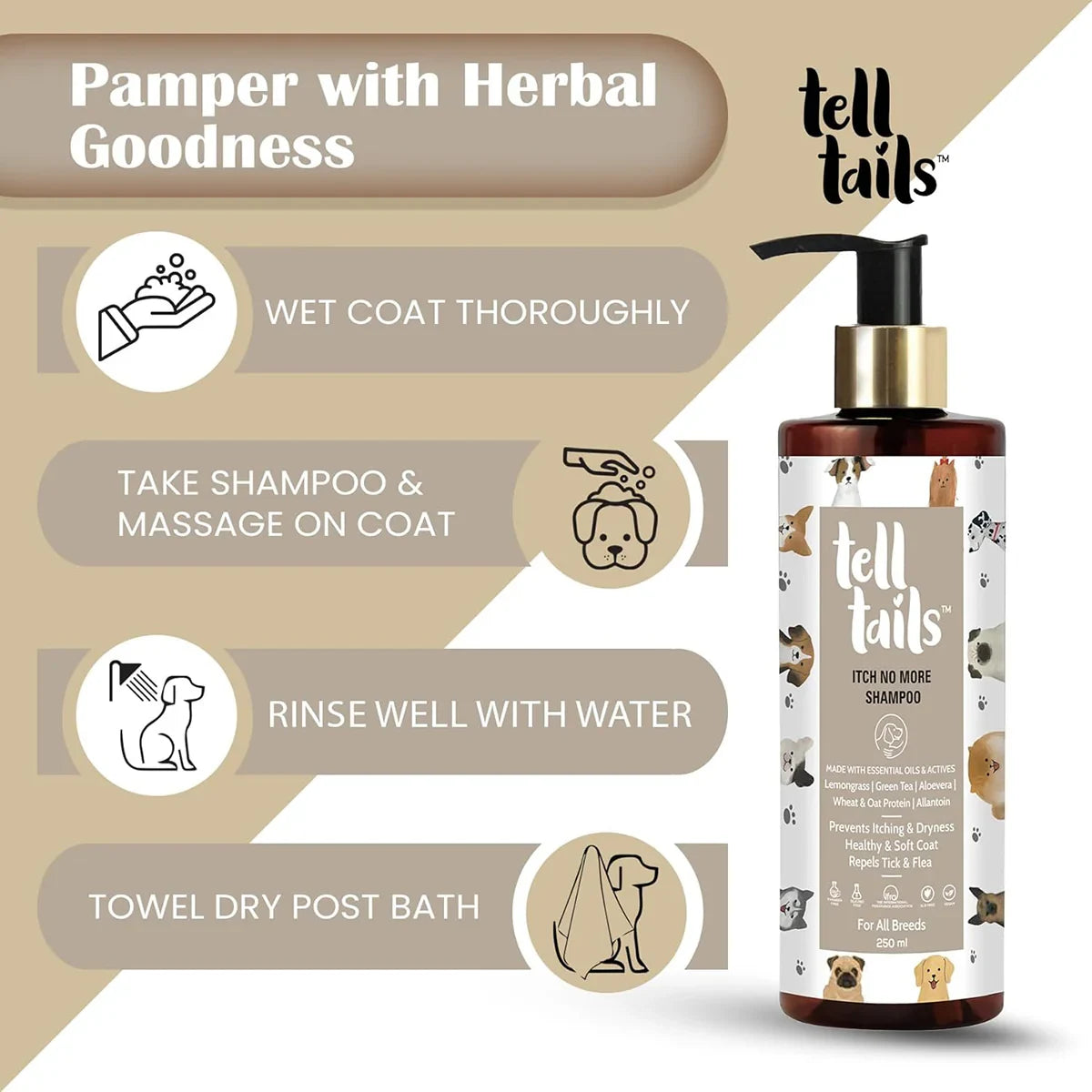 Tell Tails Itch No More Dog Shampoo - 250ml - Zigly
