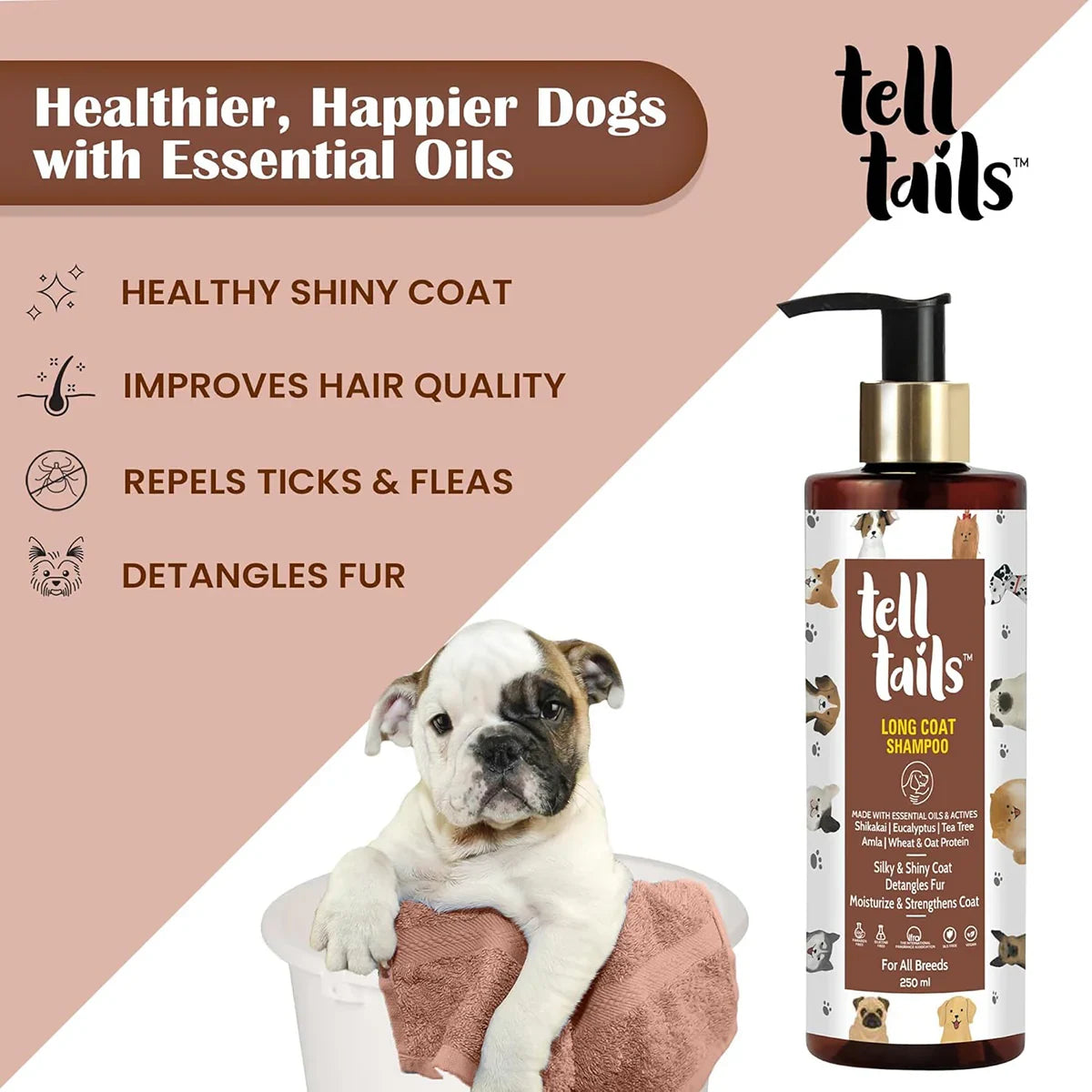 Tell Tails Long Coat Shampoo - 250ml - Zigly