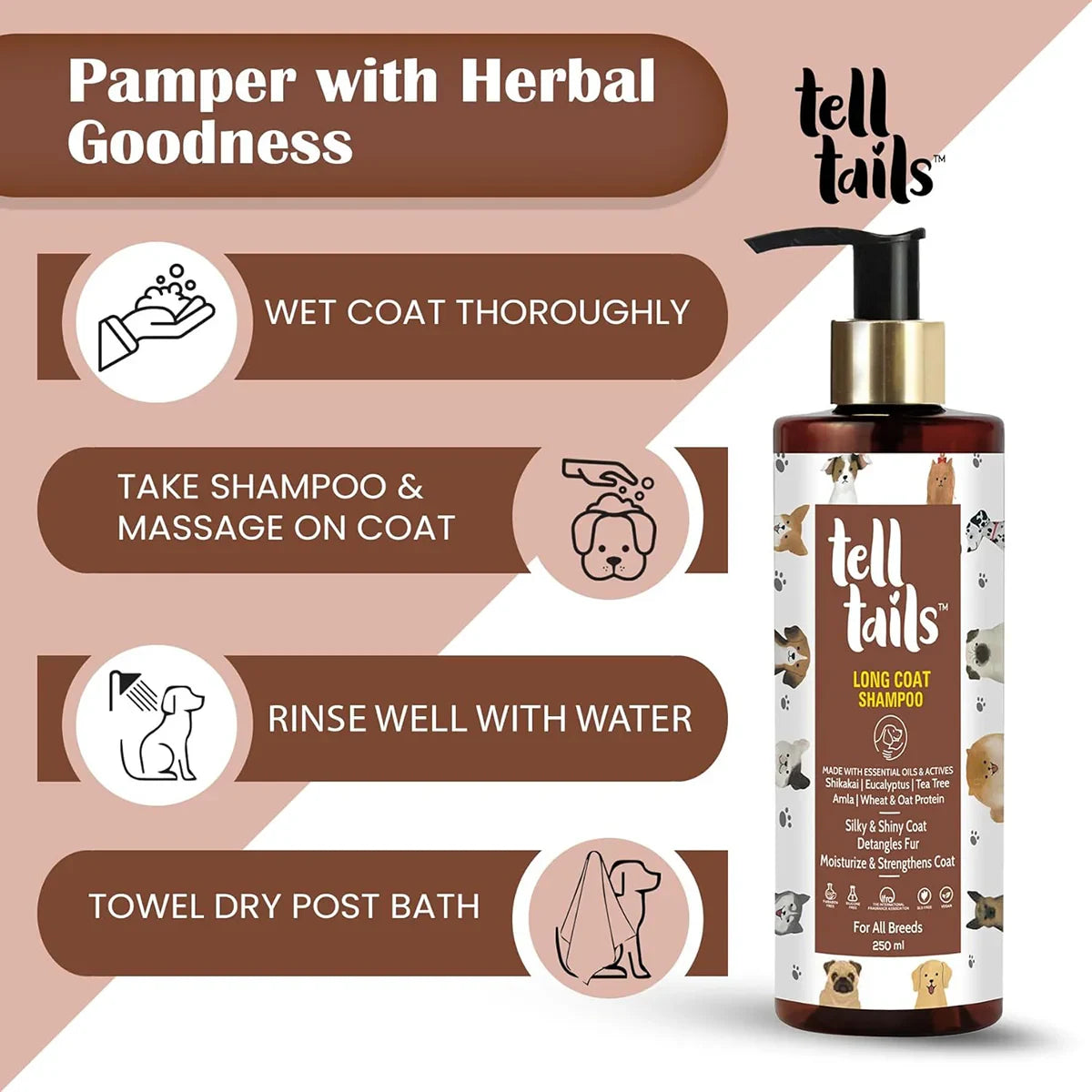 Tell Tails Long Coat Shampoo - 250ml - Zigly