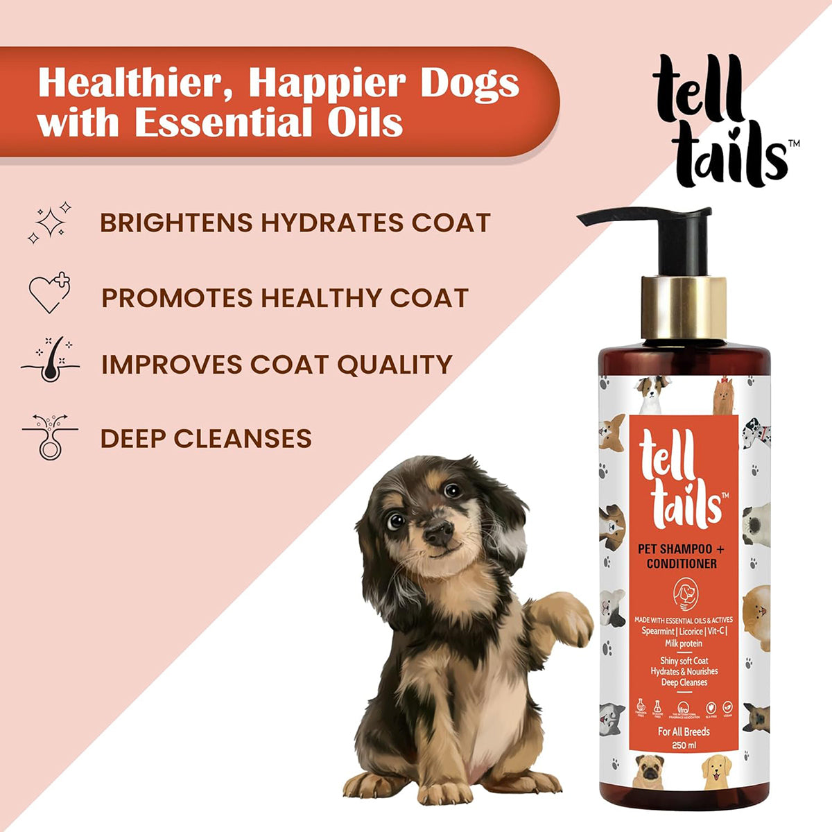 Tell Tails 2-in-1 Shampoo and Conditioner for Dogs - 250ml - Zigly