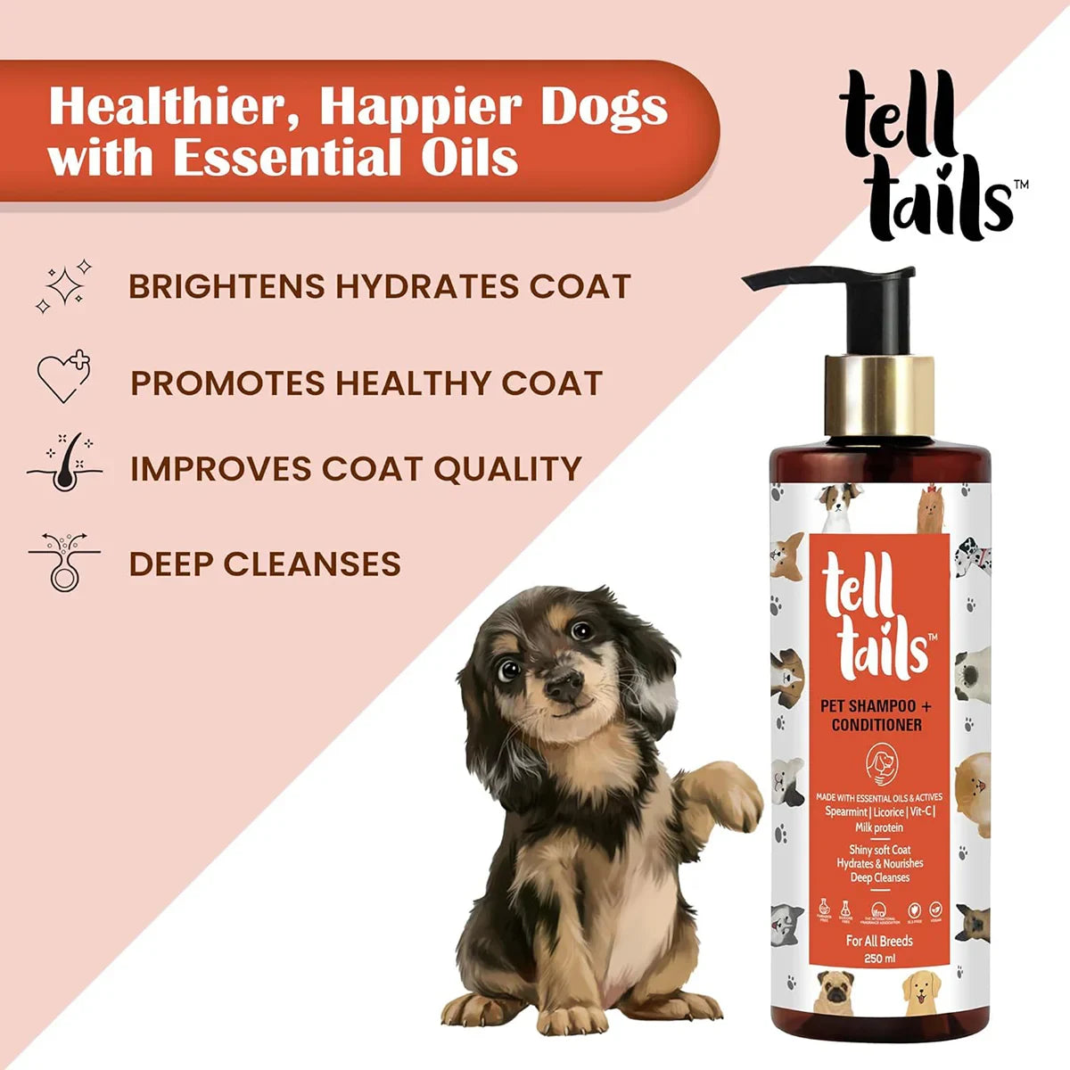 Tell Tails 2-in-1 Shampoo and Conditioner for Dogs - 250ml - Zigly