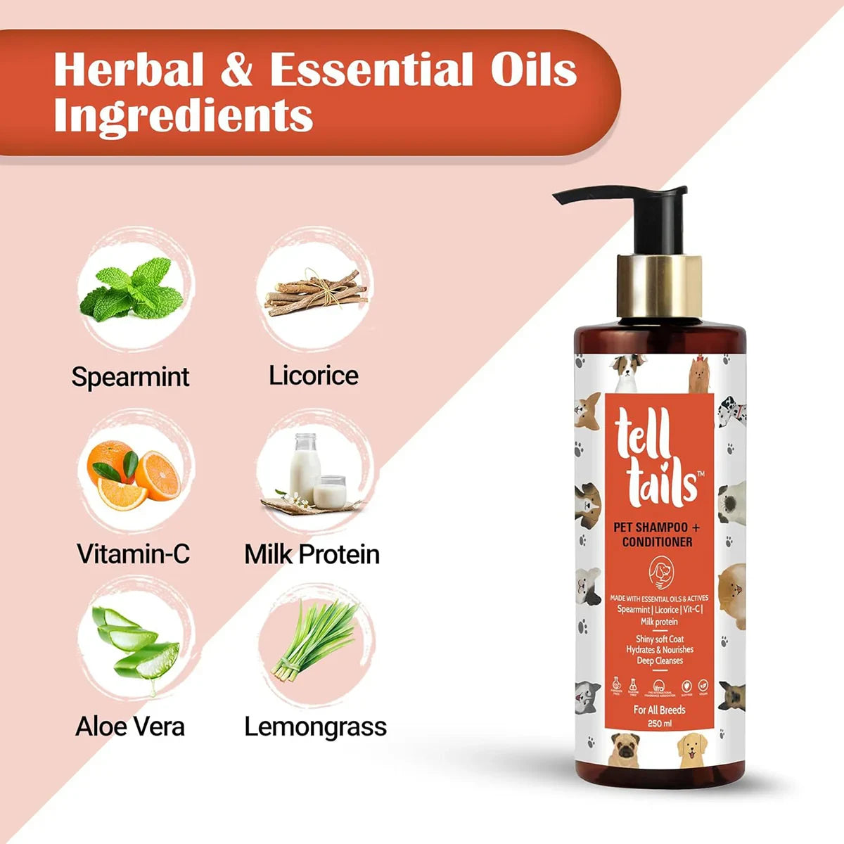 Tell Tails 2-in-1 Shampoo and Conditioner for Dogs - 250ml - Zigly