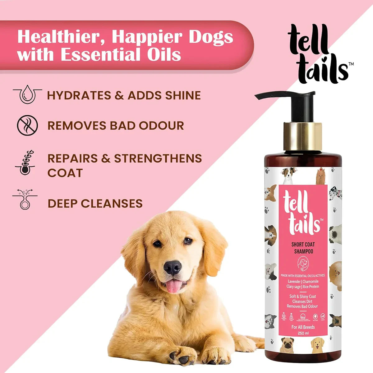 Tell Tails Short Coat Dog Shampoo - 250ml - Zigly