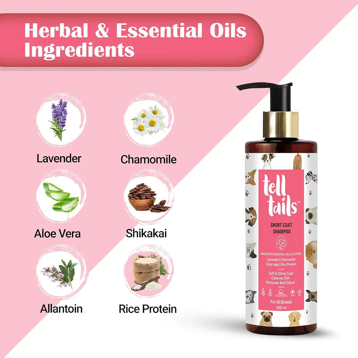 Tell Tails Short Coat Dog Shampoo - 250ml - Zigly