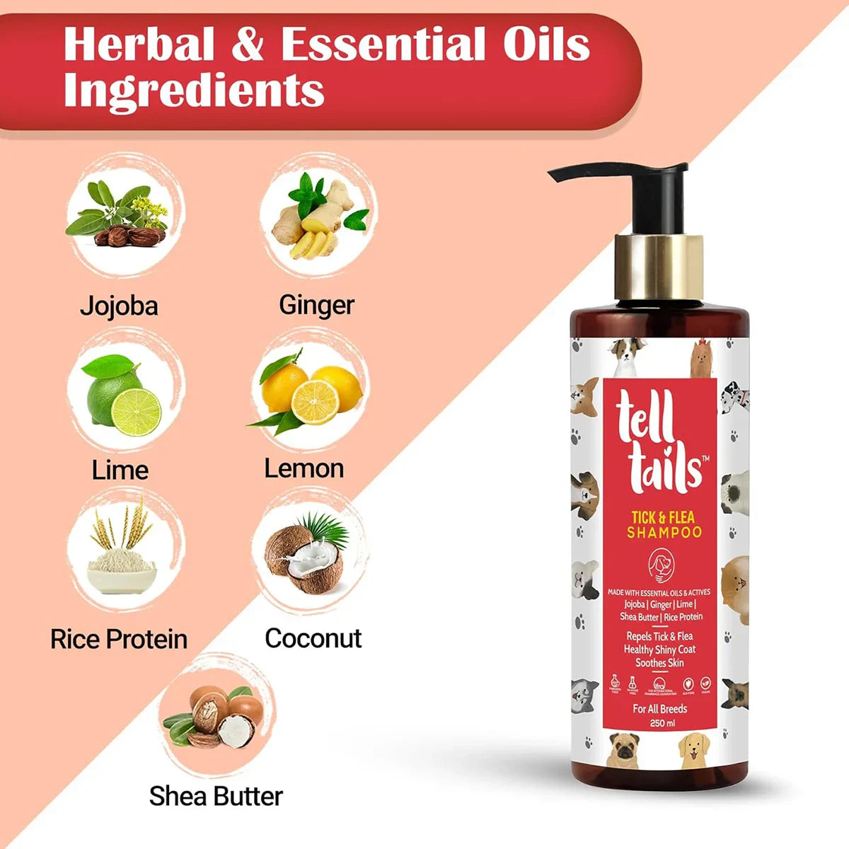 Tell Tails Tick & Flea Dog Shampoo - 250ml - Zigly