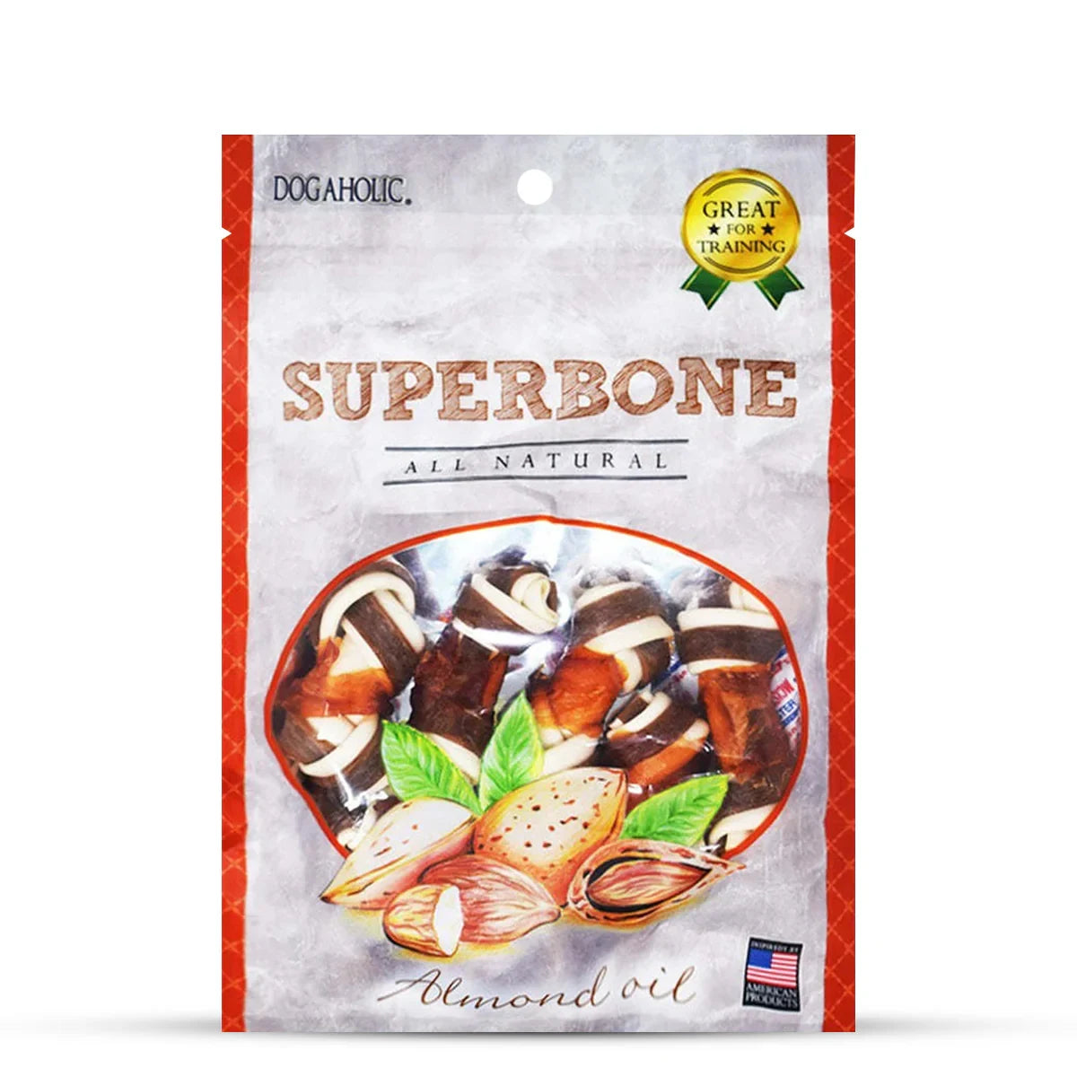 Dogaholic Superbone Chicken Knotted Dog Treat with Almond Oil Flavour - Zigly