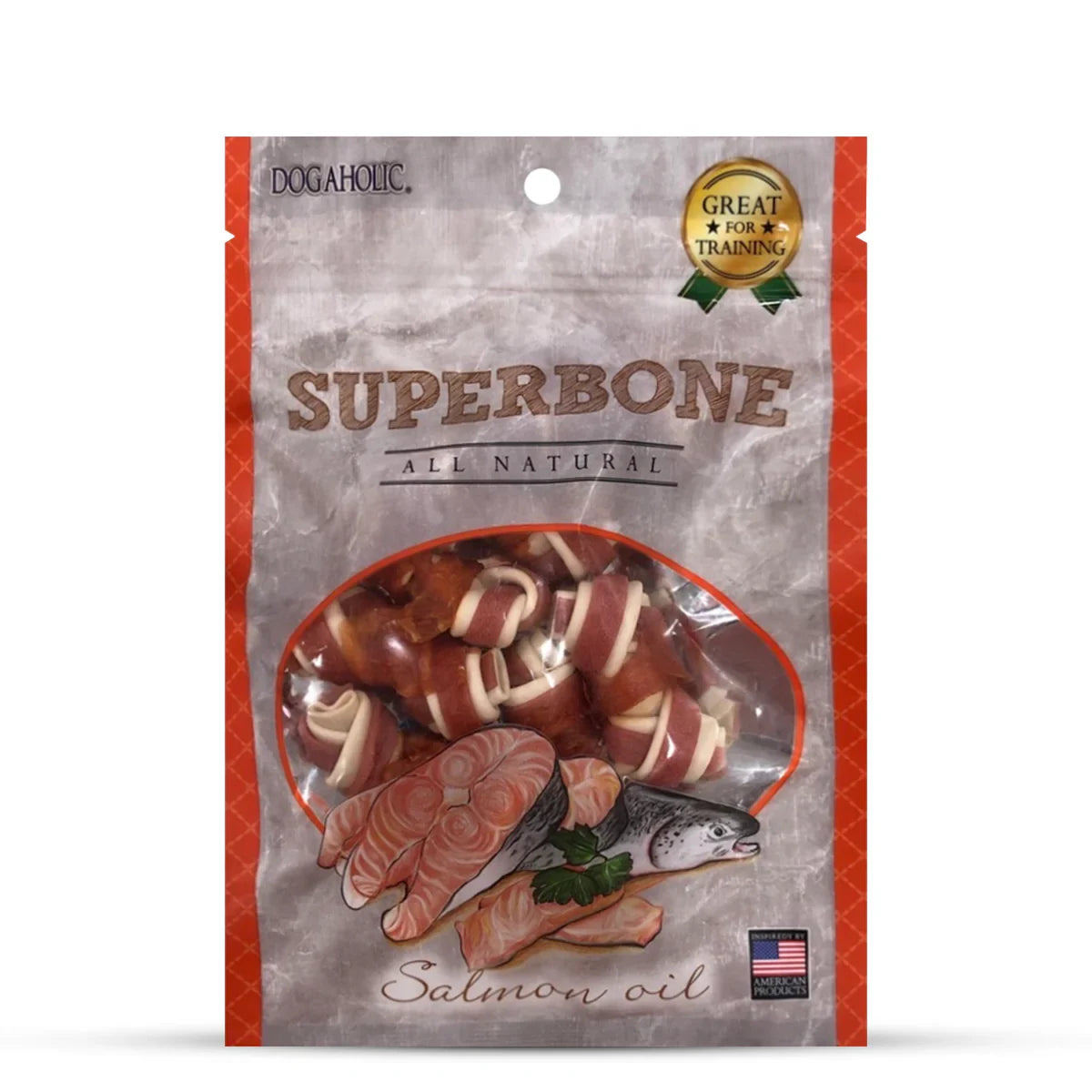 Dogaholic Superbone Chicken Knotted Dog Treat with Salmon Oil Flavour - Zigly