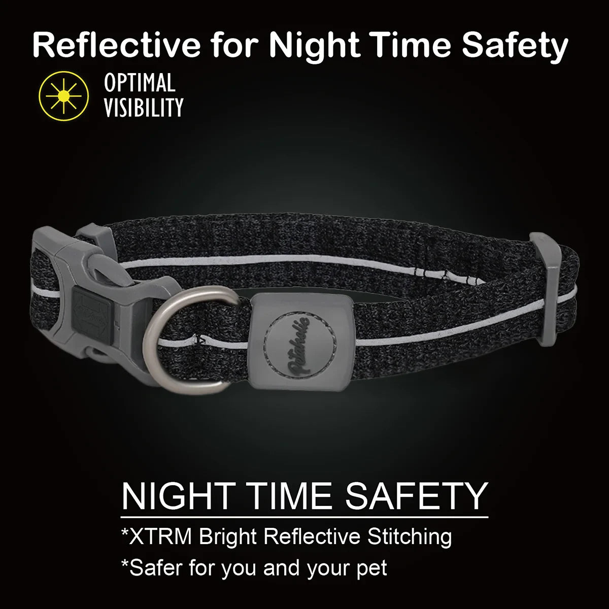 Petaholic Sports Series Dog Collar-Black - Zigly