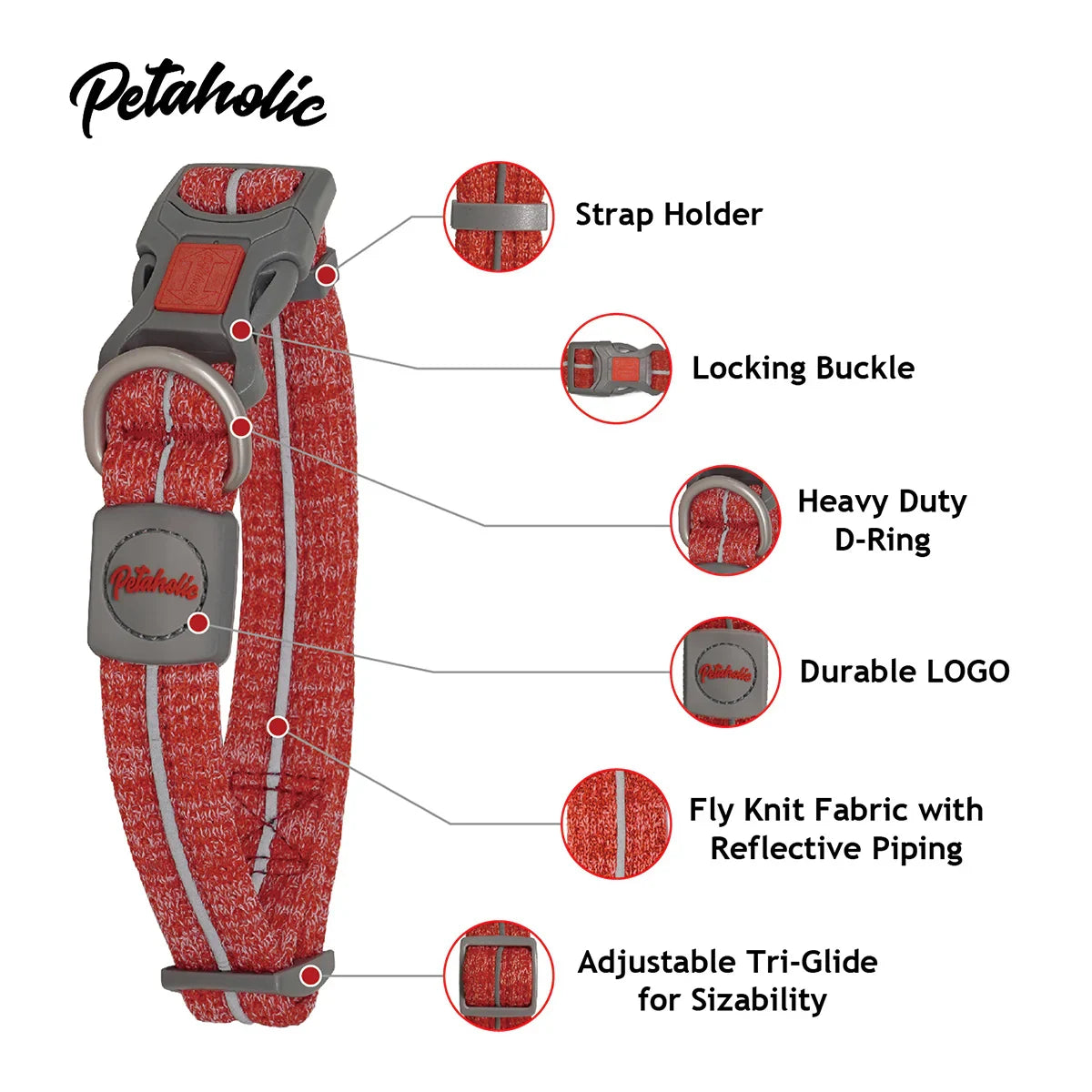 Petaholic Sports Series Dog Collar-Maroon - Zigly