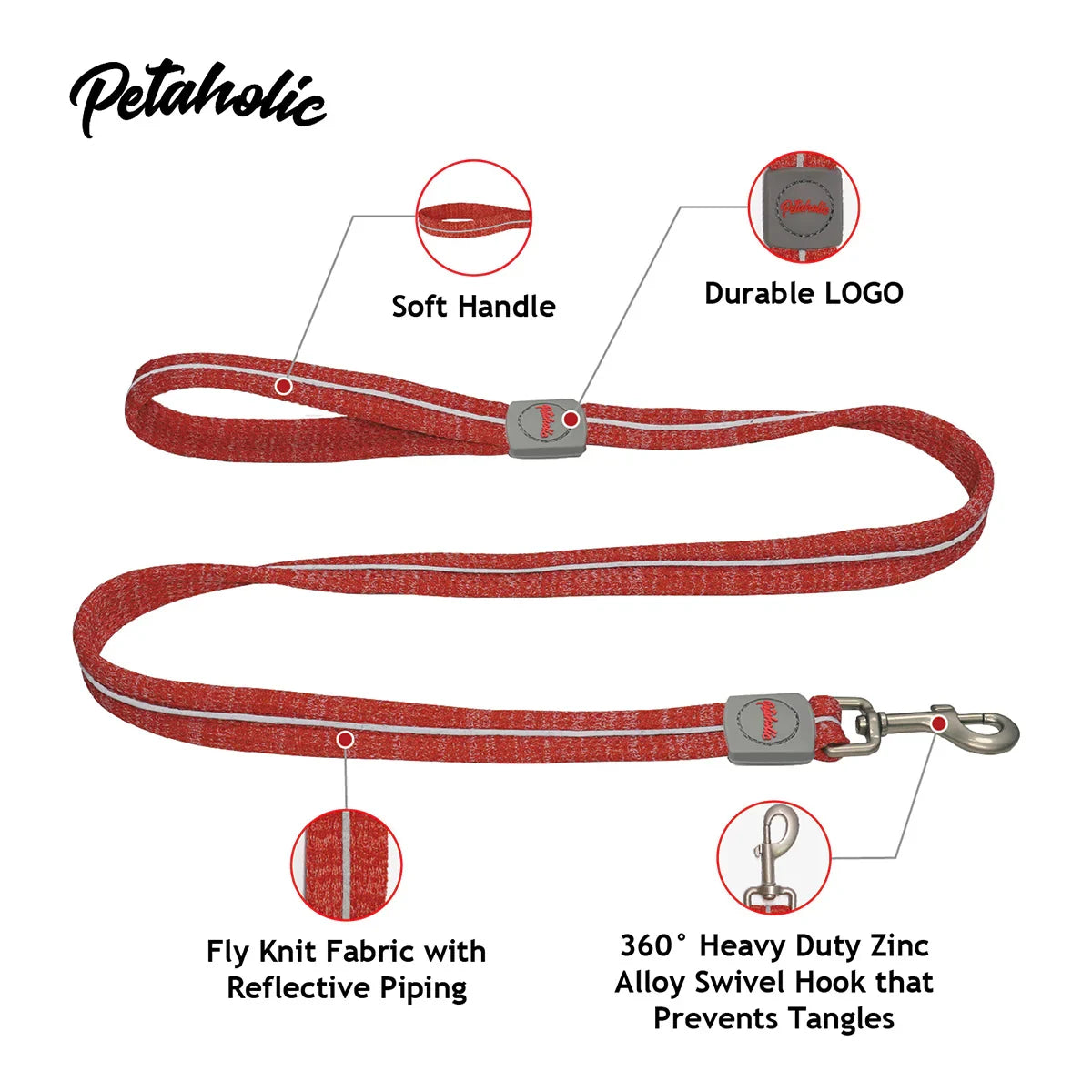 Petaholic Sports Series Dog Leash - Orange - Zigly