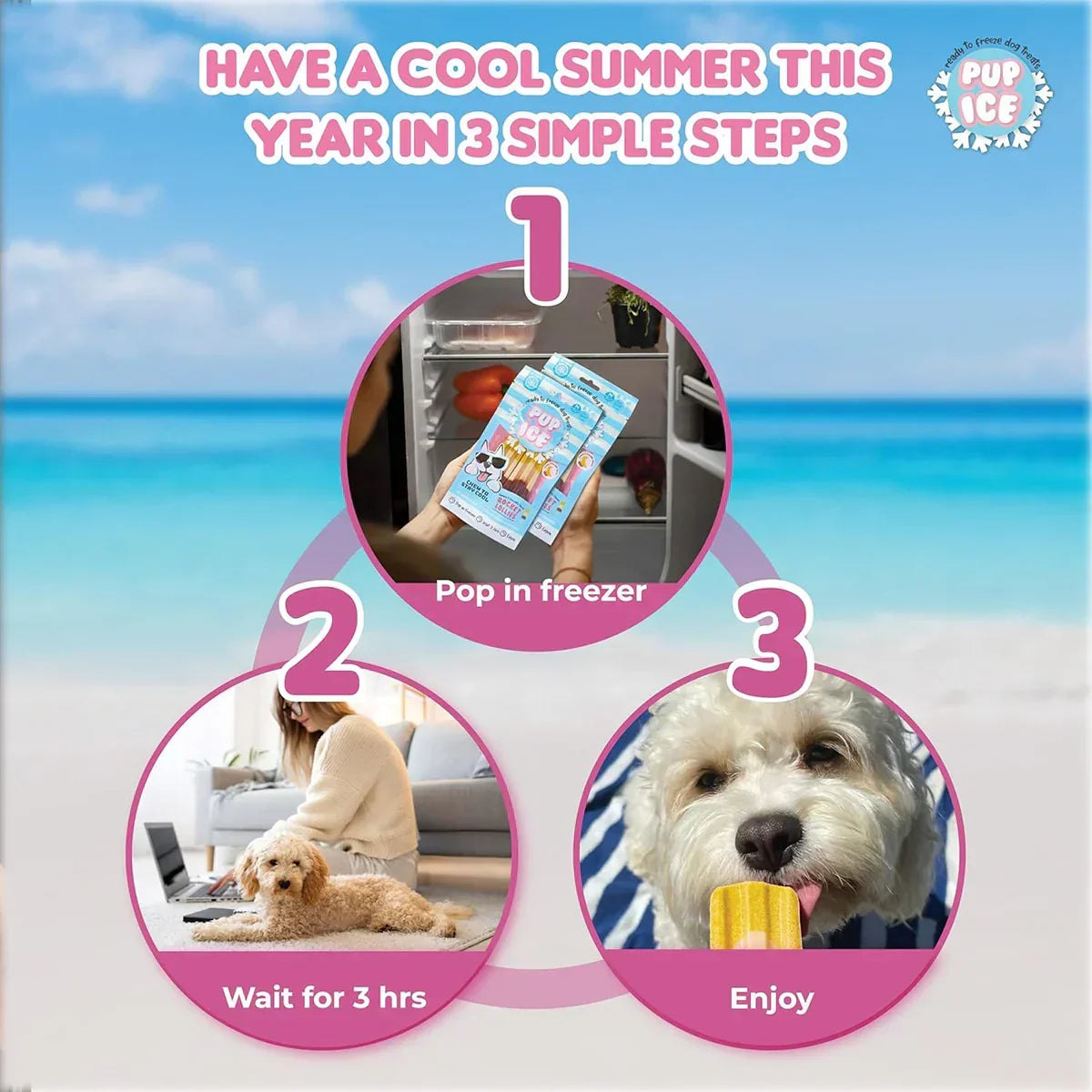 Pup Ice Rocket Lollies, Banana & Chocolate Flavour Dog Treat, 2 Pcs - 90g - Zigly