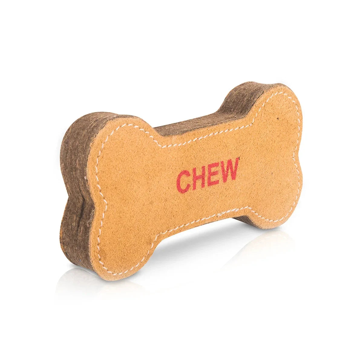 Pawpourri Bone Shaped Suede Leather Chew Dog Toy - Zigly