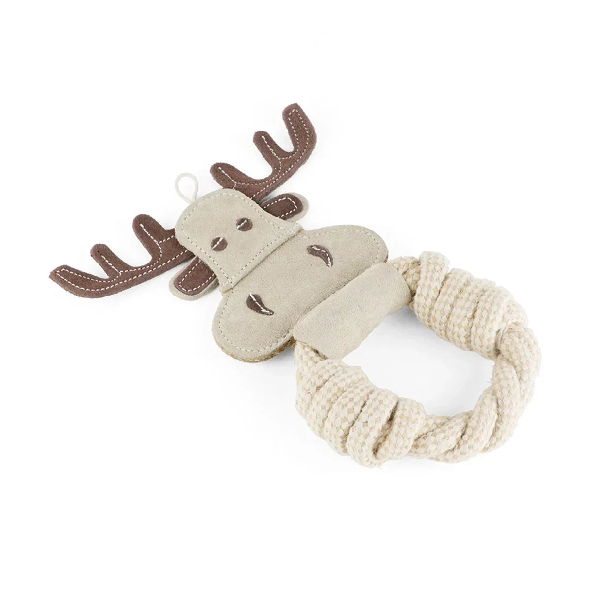 Pawpourri Dark Brown Reindeer Suede And Rope Dog Toy - Zigly