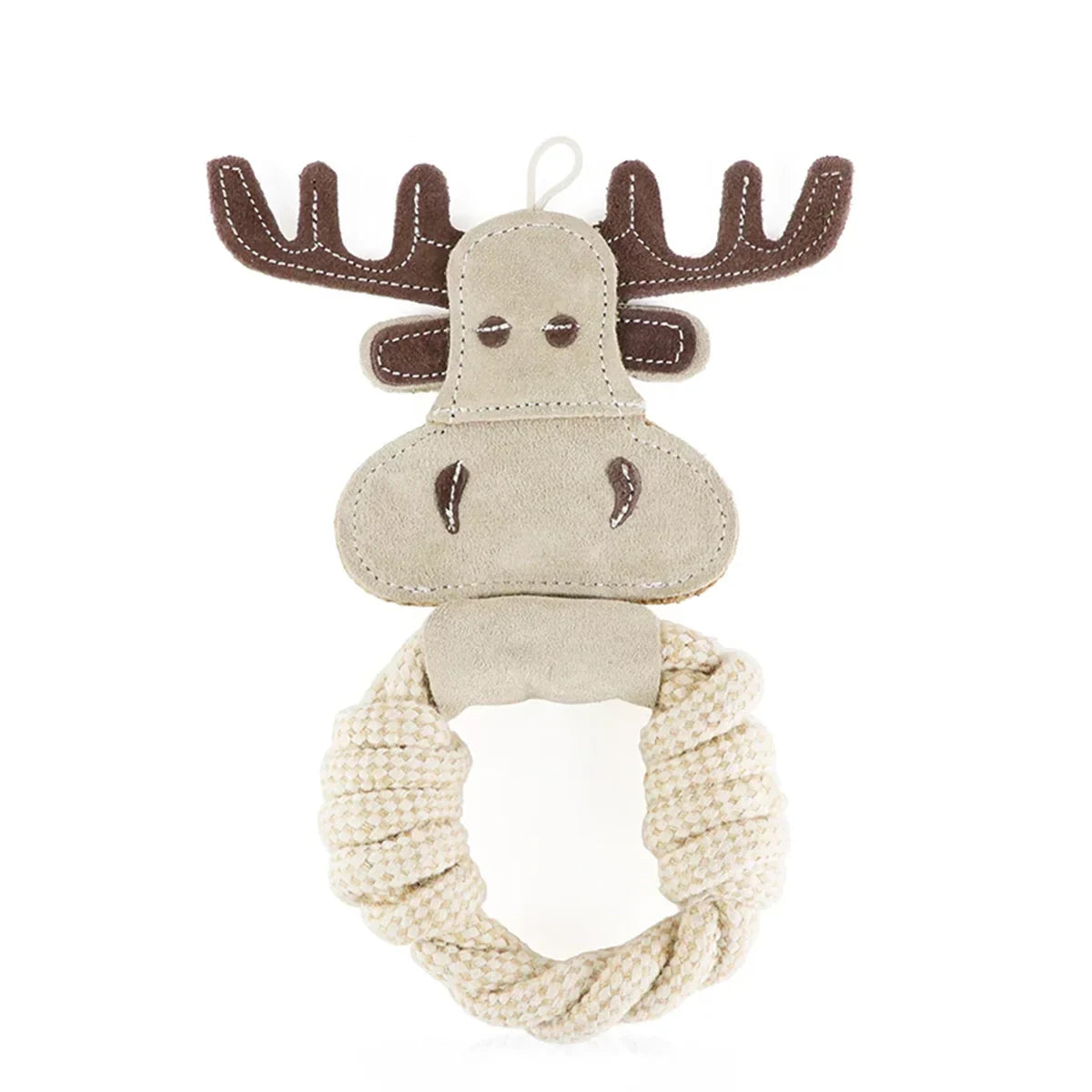 Pawpourri Dark Brown Reindeer Suede And Rope Dog Toy - Zigly