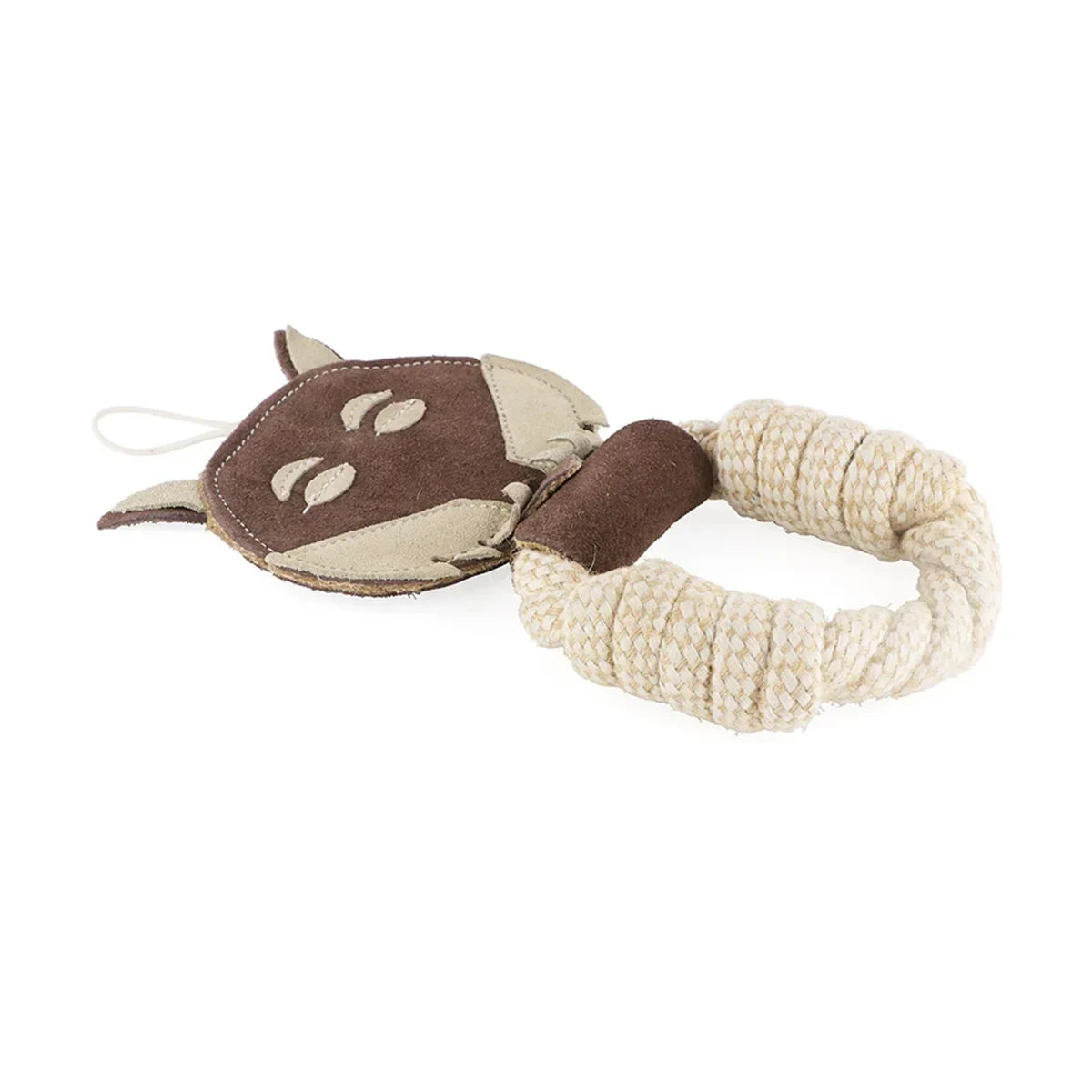 Pawpourri Dark Brown Wolf Suede And Rope Dog Toy - Zigly