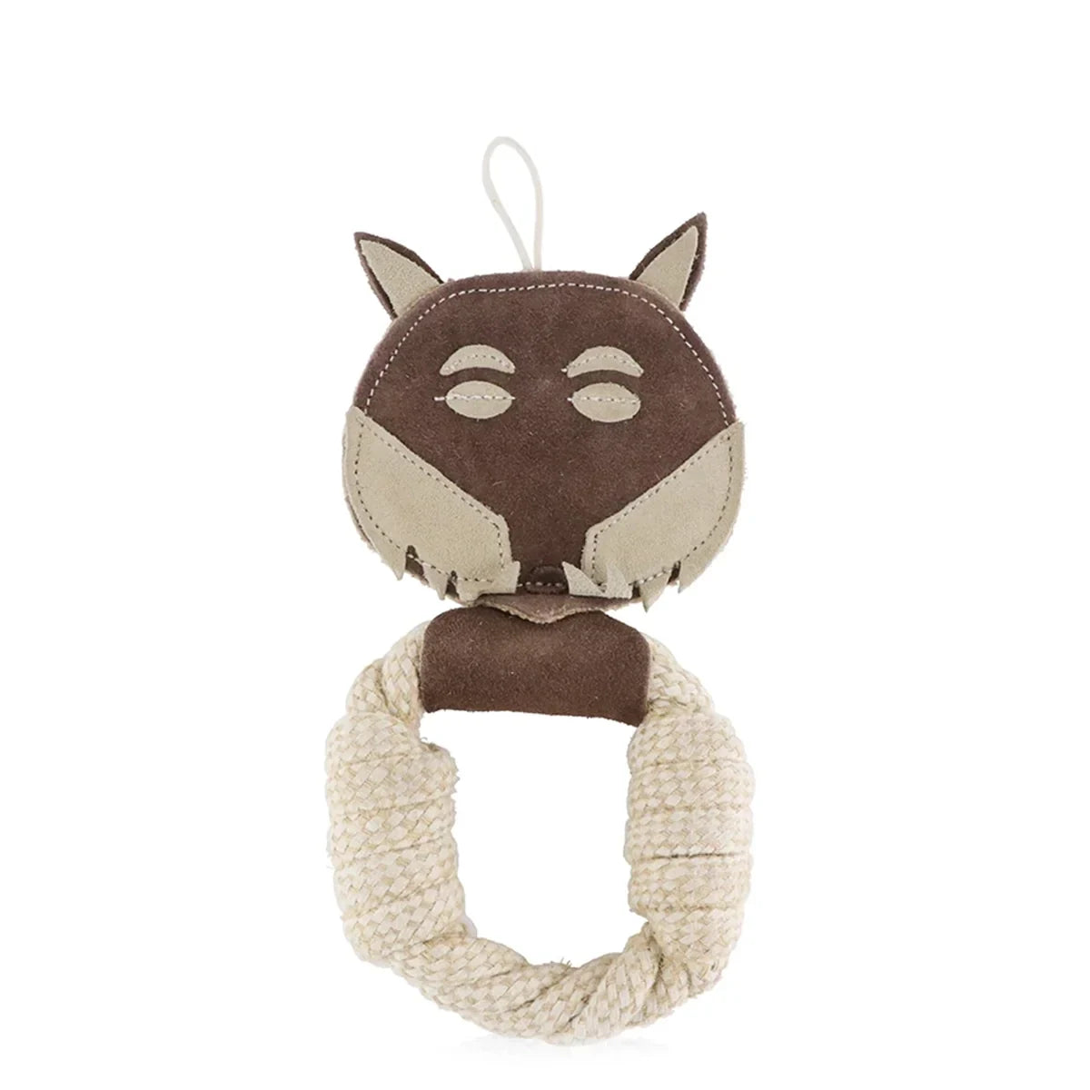 Pawpourri Dark Brown Wolf Suede And Rope Dog Toy - Zigly