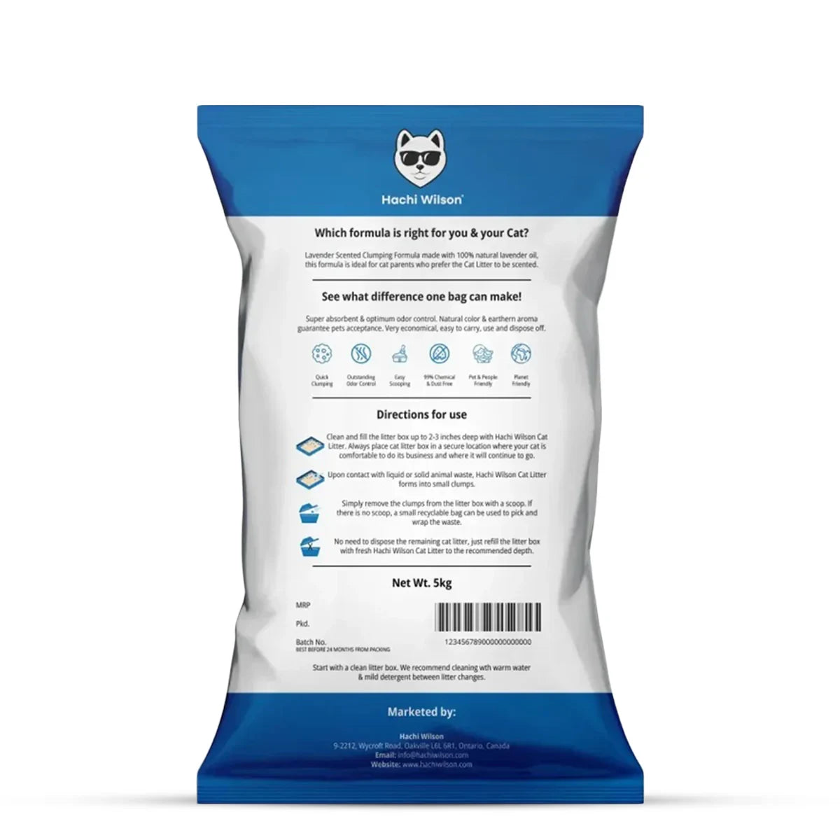 Hachi Wilson Premium 100% Natural Bentonite Cat Litter - 5kg - Zigly