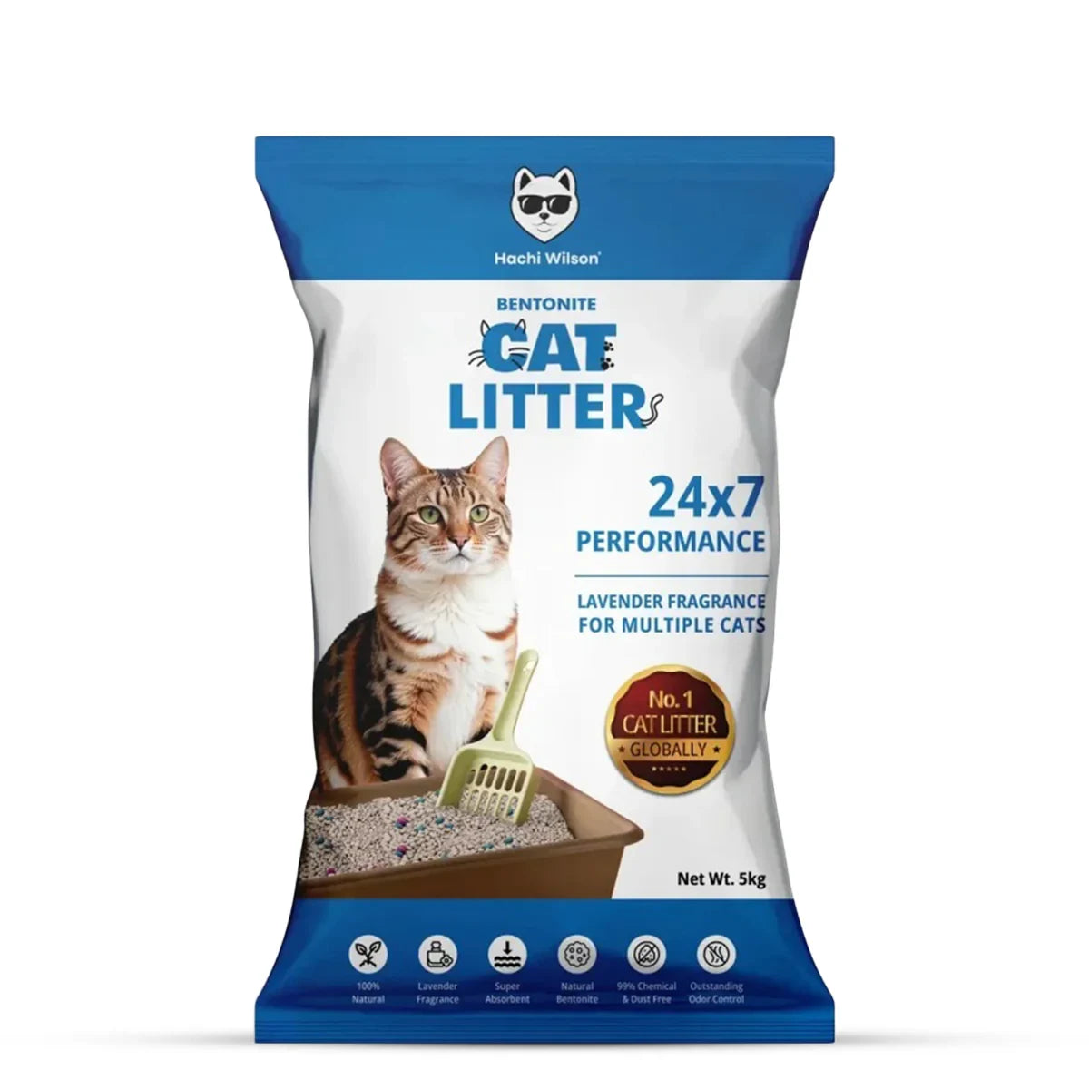 Hachi Wilson Premium 100% Natural Bentonite Cat Litter - 5kg - Zigly