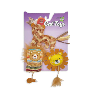 Fofos Interactive Chic Cat Toy Pack of 3 - Yellow Brown