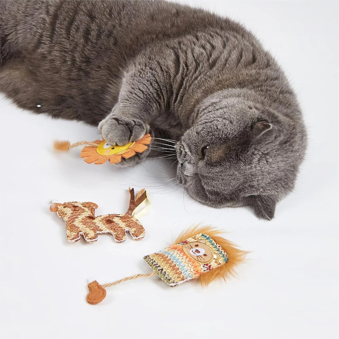 Fofos Interactive Chic Cat Toy Pack of 3 - Yellow Brown