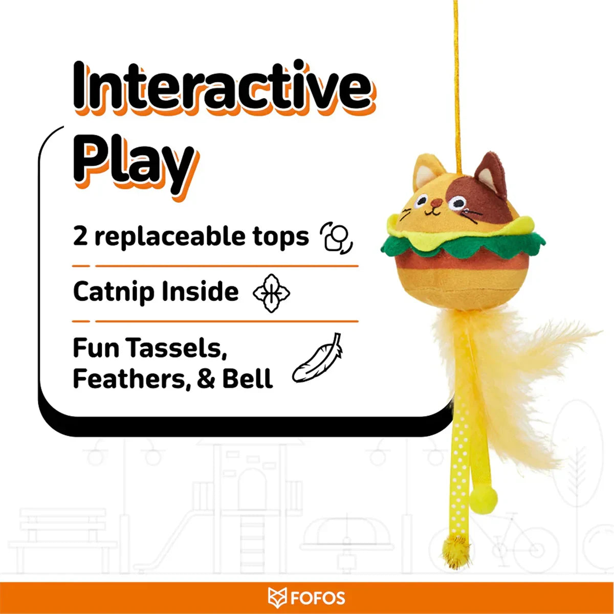 Fofos Cat Wand Toy Replaceable-Meow Fast Food