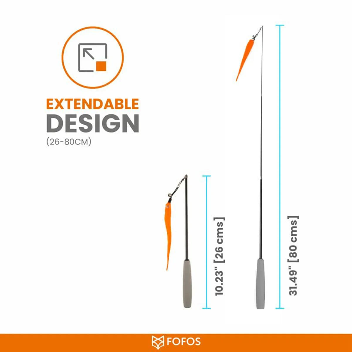 Fofos Retractable Cat Worm Toy Teaser