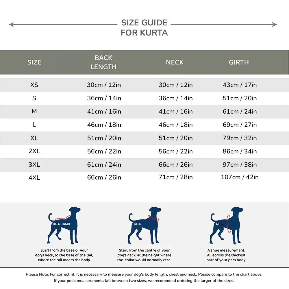 Pawgy Pets Blue Bandani Dog Kurta - Zigly