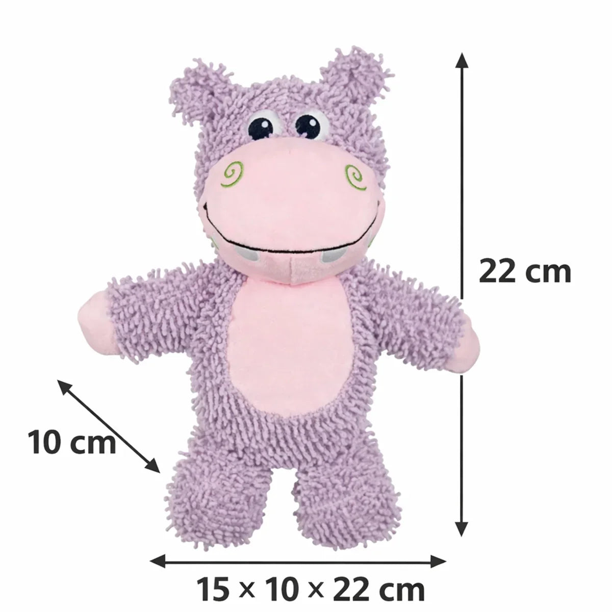 FOFOS Tough Hippo Plush Dog Toy