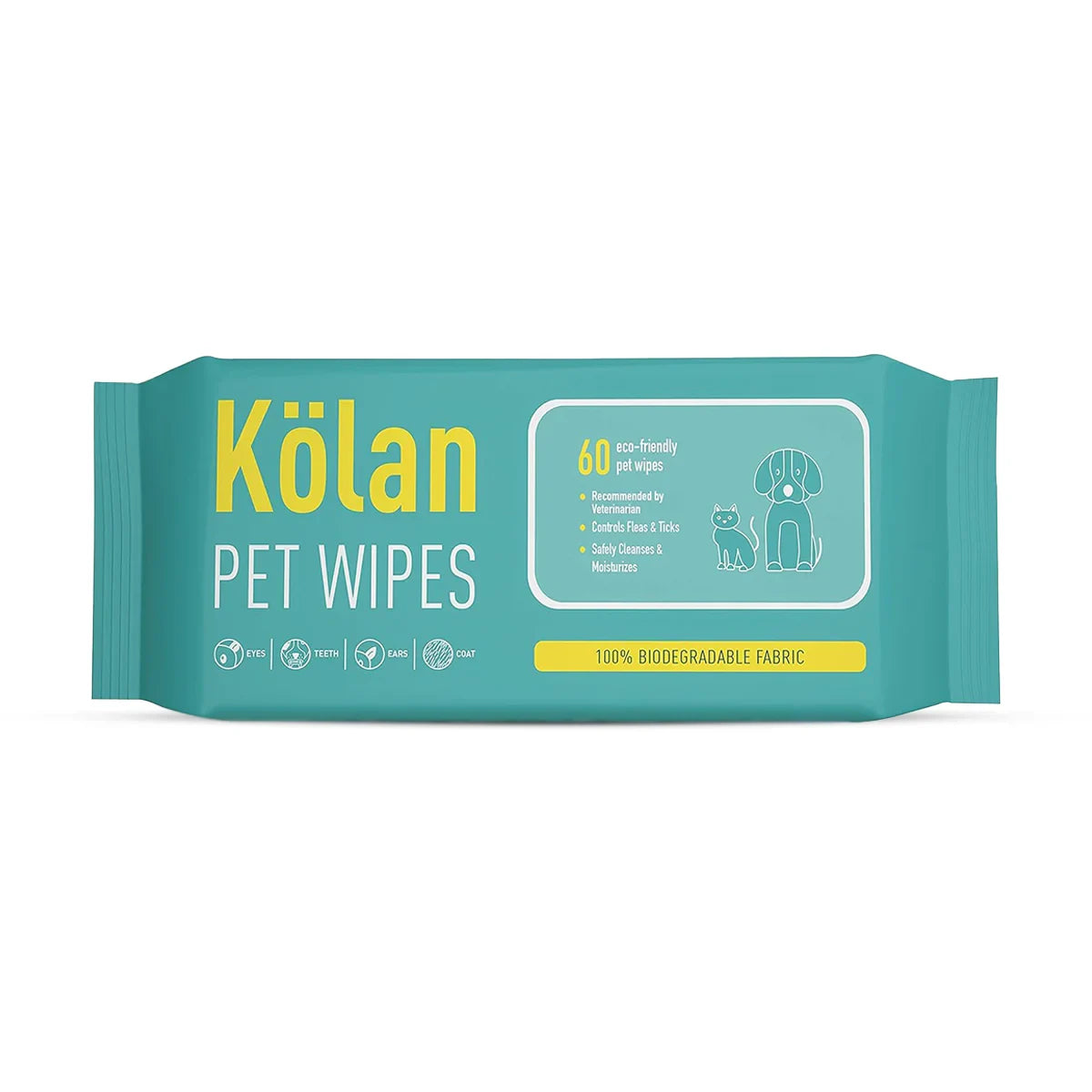 Kolan Pet Wipes - 60 Wipes - Zigly