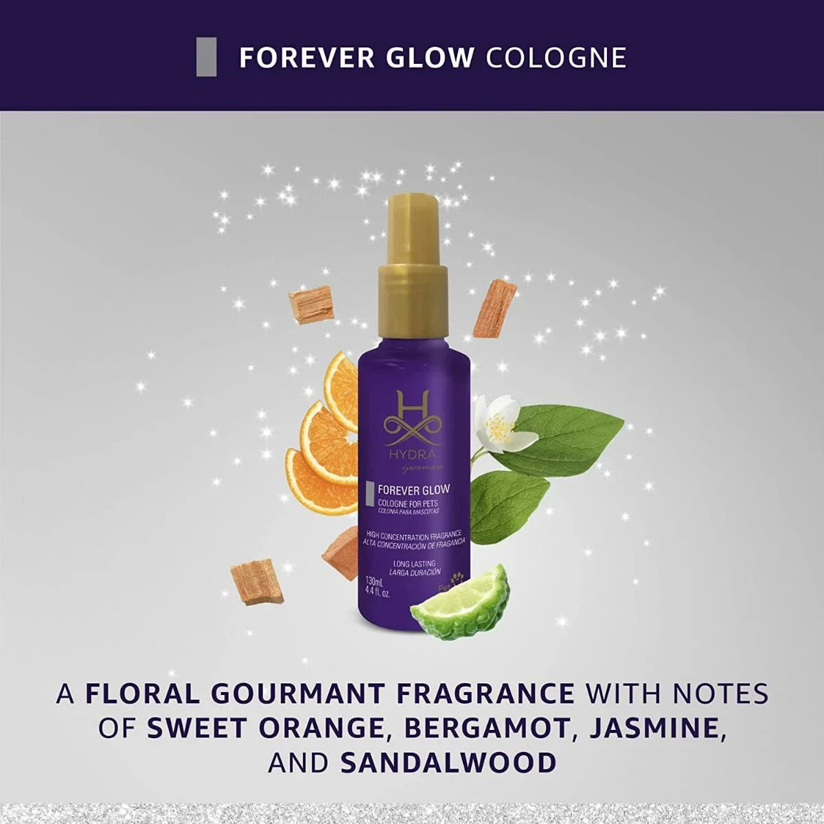 Hydra Floral Gourmand Fragrance Forever Glow Cologne for Dogs And Cats - 130ml - Zigly