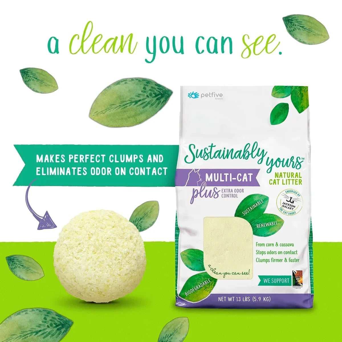 Sustainably Yours Multi-Cat Litter Plus - 5.9kg - Zigly