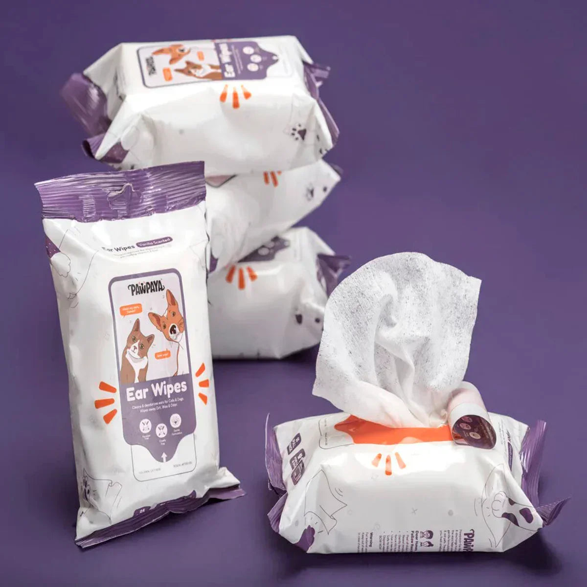 Pawpaya Ear Wipes - 25 Wipes - 20 x 18cm - Zigly