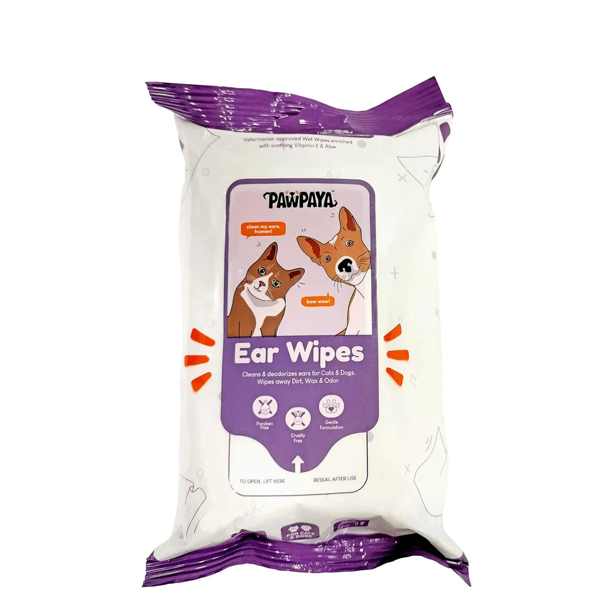 Pawpaya Ear Wipes - 25 Wipes - 20 x 18cm - Zigly