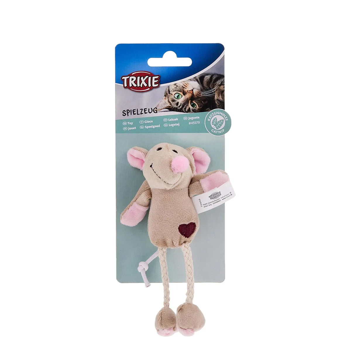 Trixie Mouse Plush Catnip Toy for Cats-11cm-Beige - Zigly