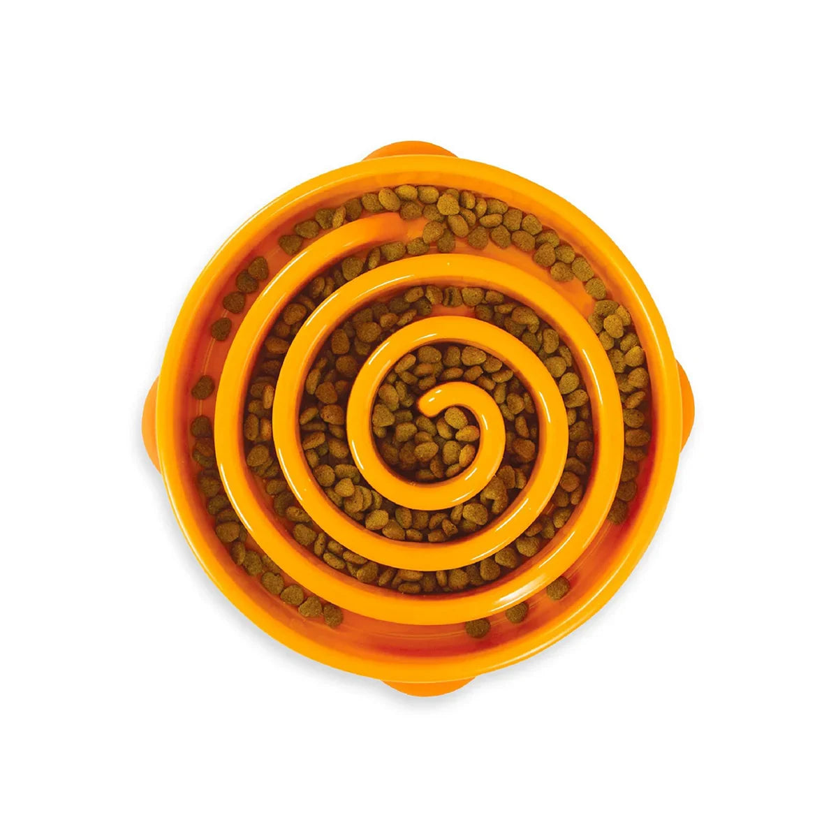 Outward Hound Fun Feeder Slo-Bowl Helps Prevent Obesity & Bloat Dog Bowl-(Orange) - Zigly