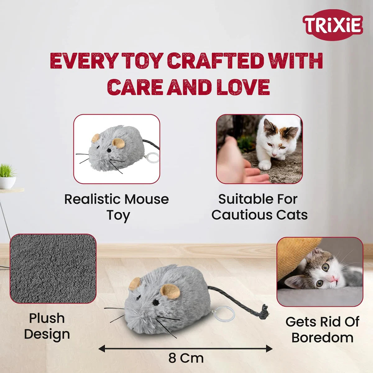 Trixie Wriggle Cat Toy - 8cm - Zigly