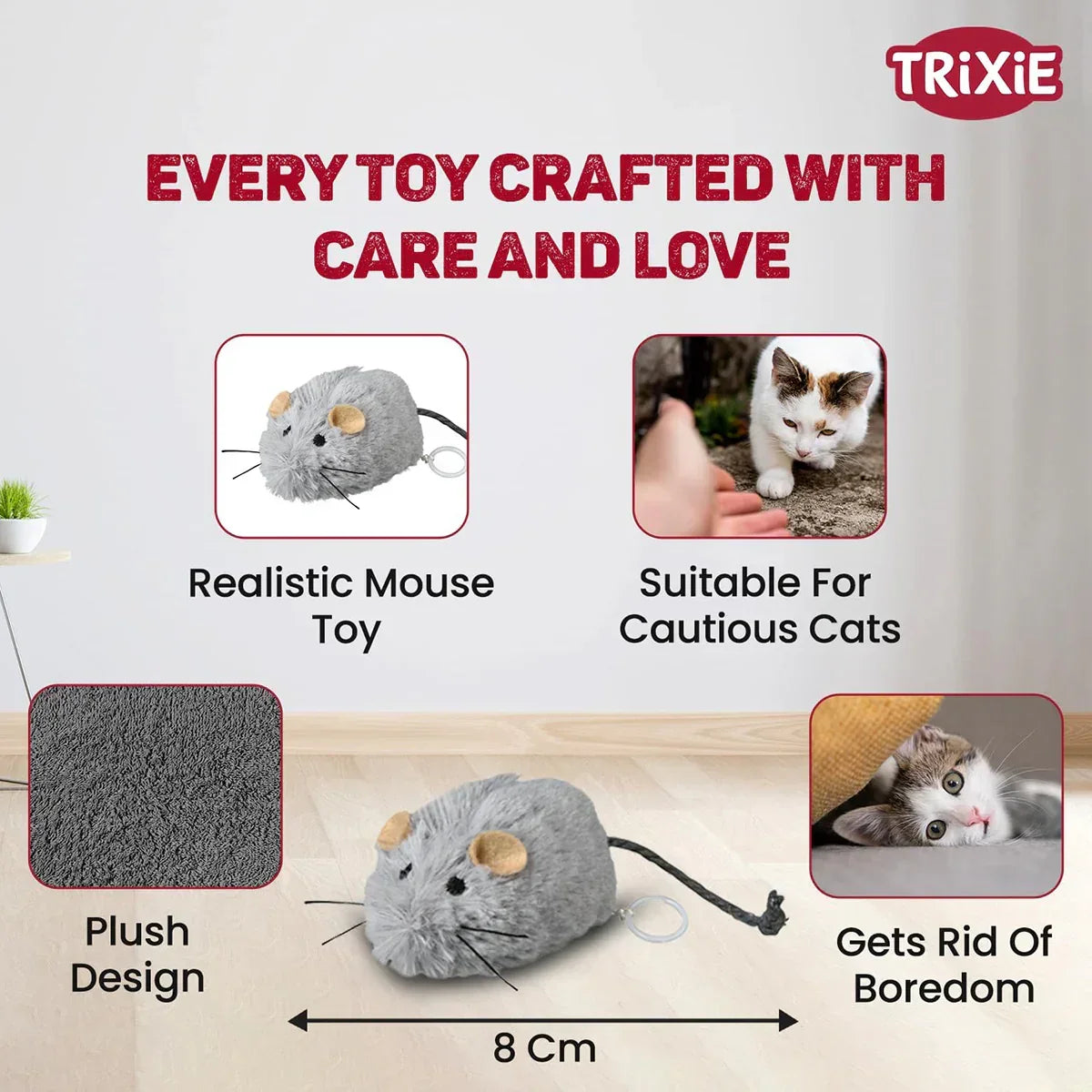 Trixie Wriggle Cat Toy - 8cm - Zigly