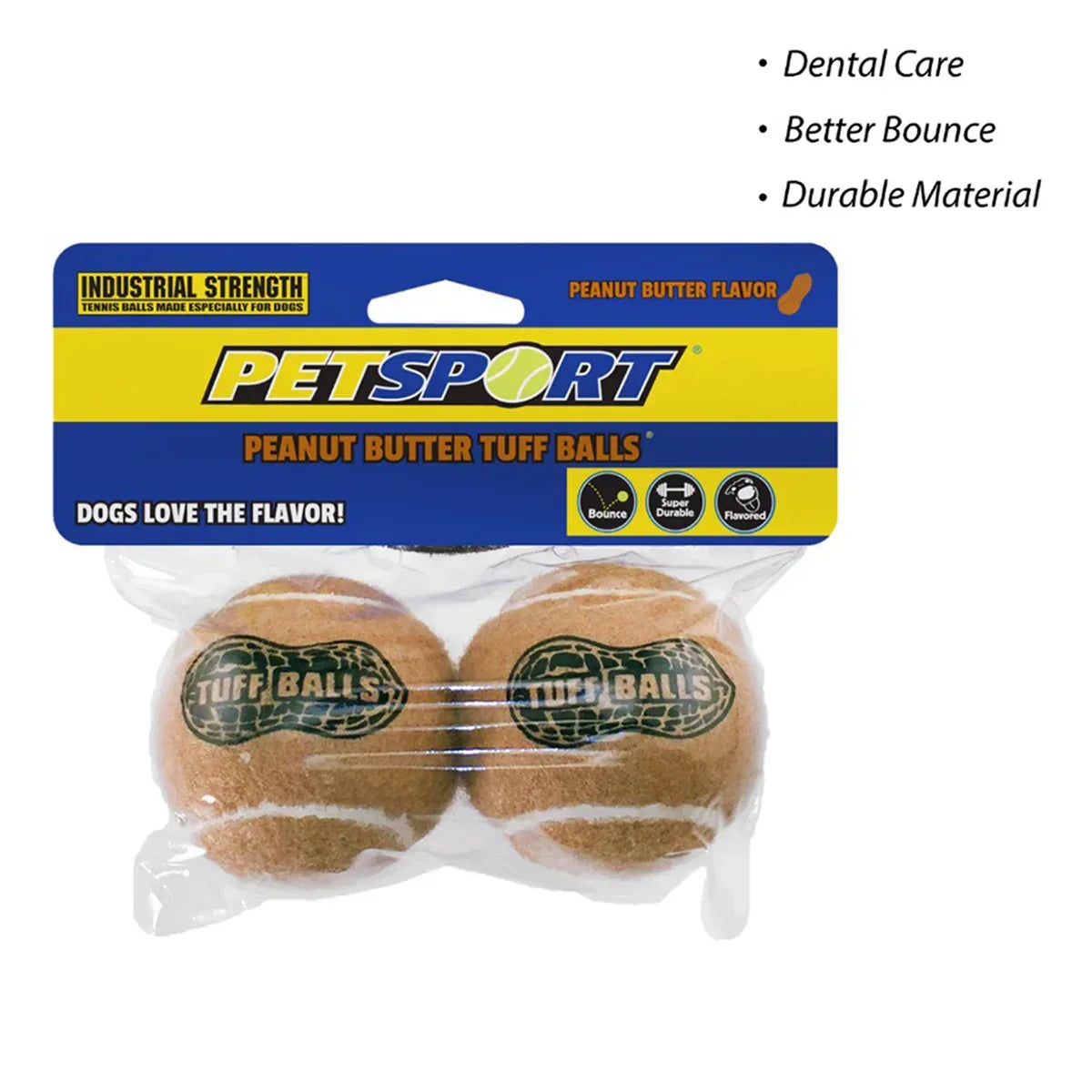 Petsport Junior Peanut Butter Tuff Balls Fetch Dog Toy - 5 cm - Zigly