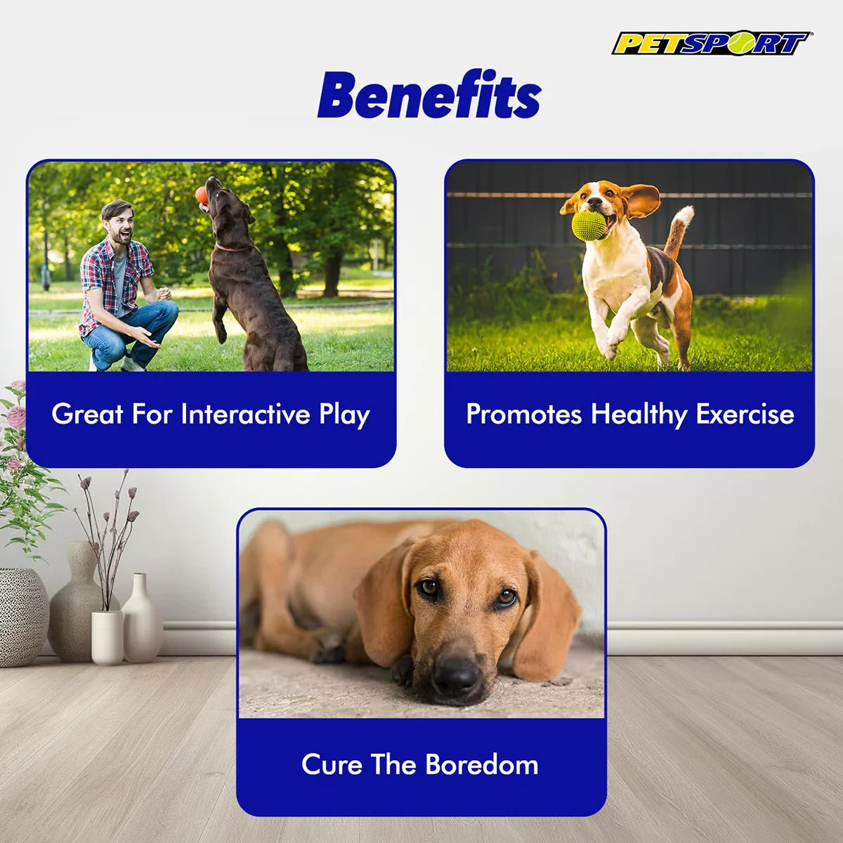 Petsport Giant Tuff Ball Fetch Dog Toy - 11 cm - Zigly