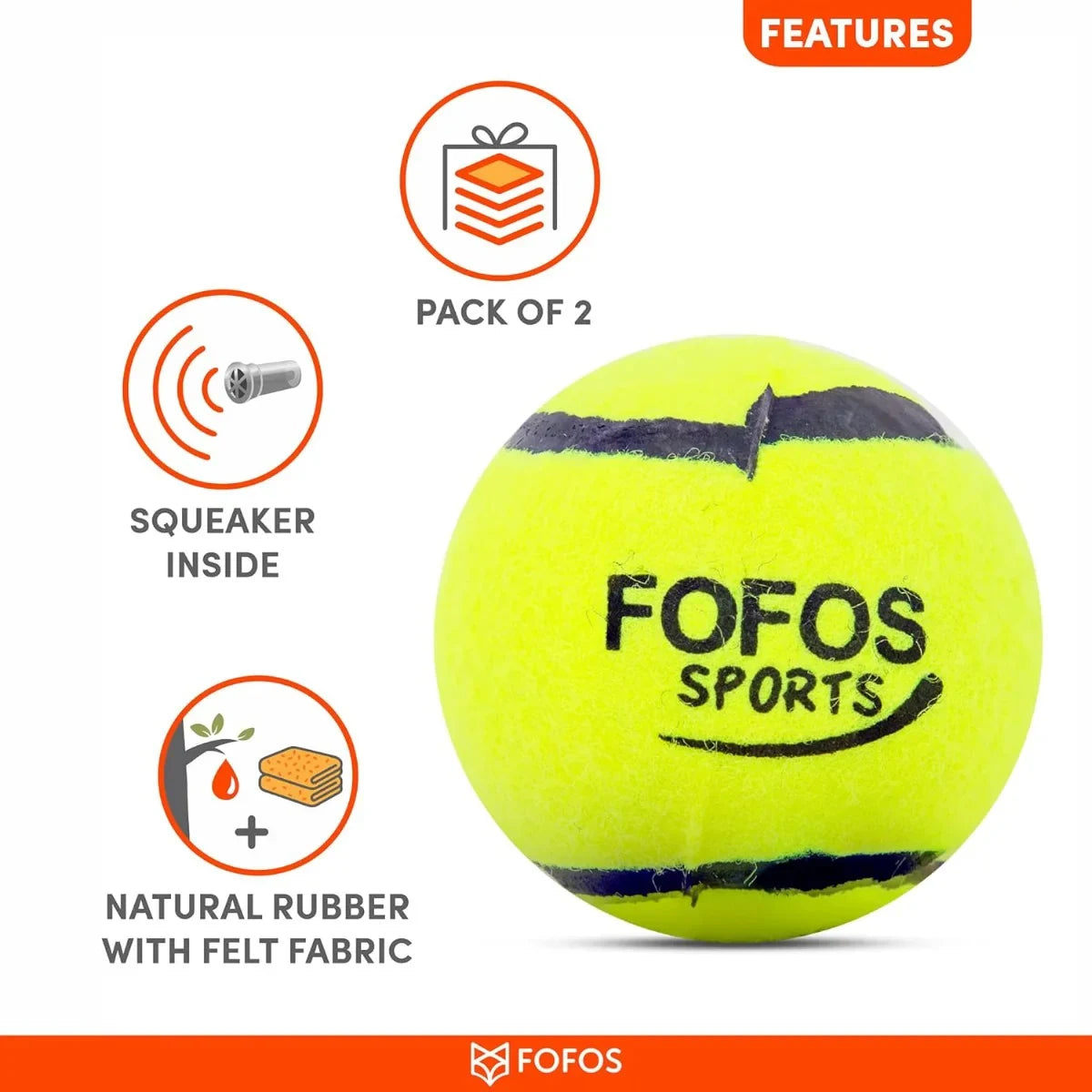 Fofos Sports Fetch Ball Dog Toy - Zigly