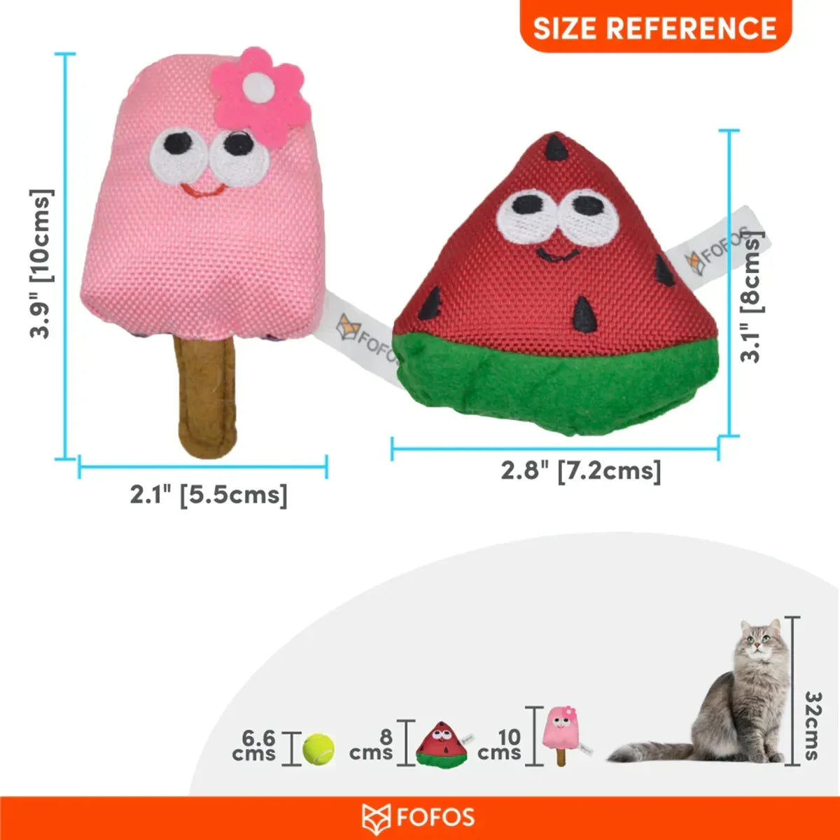 Fofos Summer Cat Toy Watermelon with Popsicle - Zigly