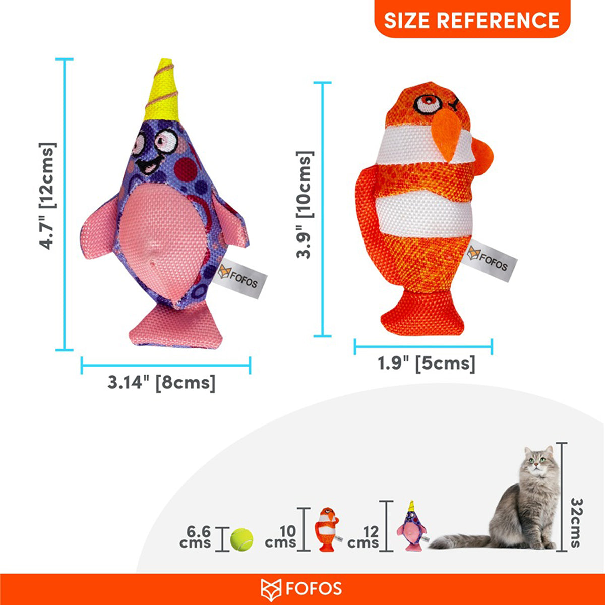 Fofos Summer Cat Toy  Whales with Clown Fish - Zigly