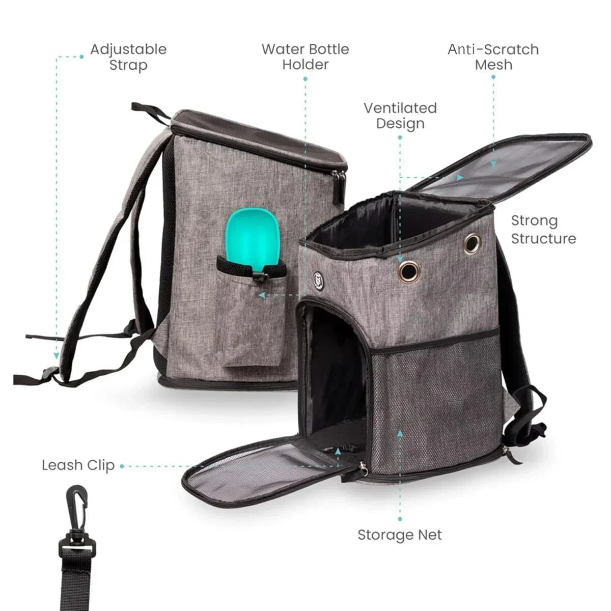 Fofos Backpack Carrier - Grey - Zigly