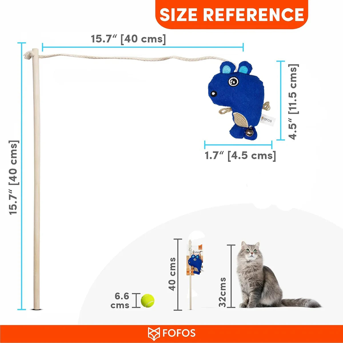 Fofos Cat Wand Toy  Beaver - Zigly