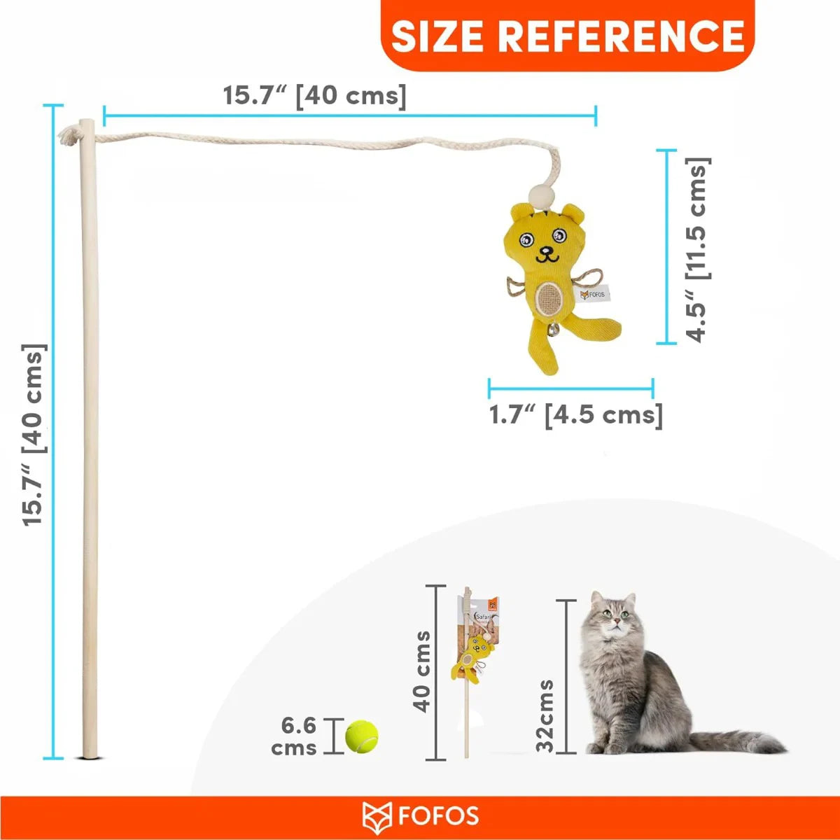 Fofos Cat Wand Toy Tiger Cat Toy - Zigly