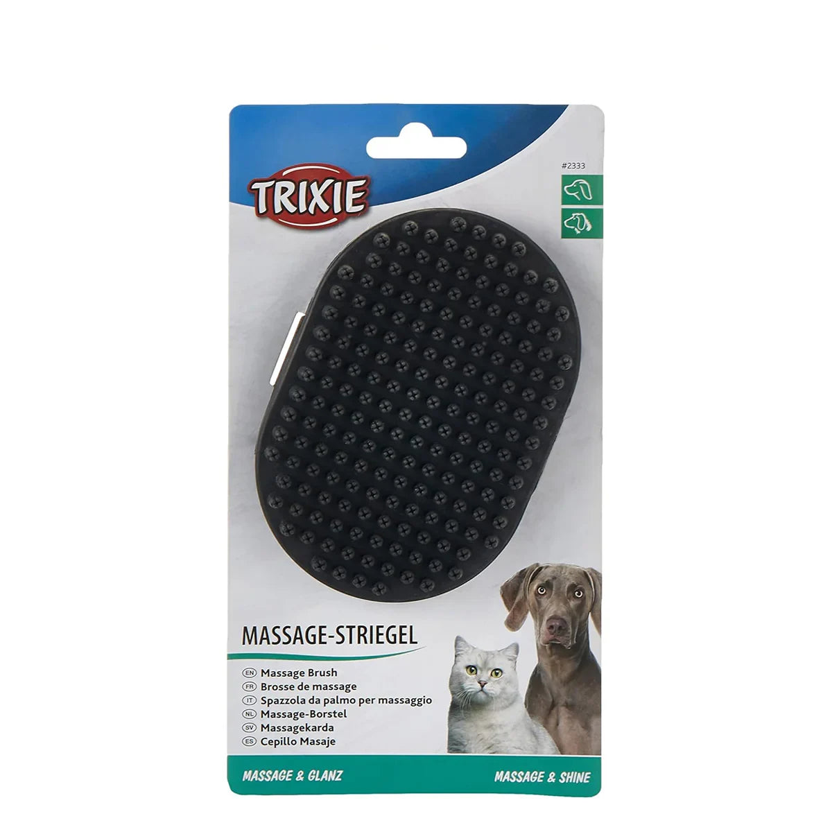 Trixie Deshedding Rubber Massage Brush for Dog/Cat - Zigly