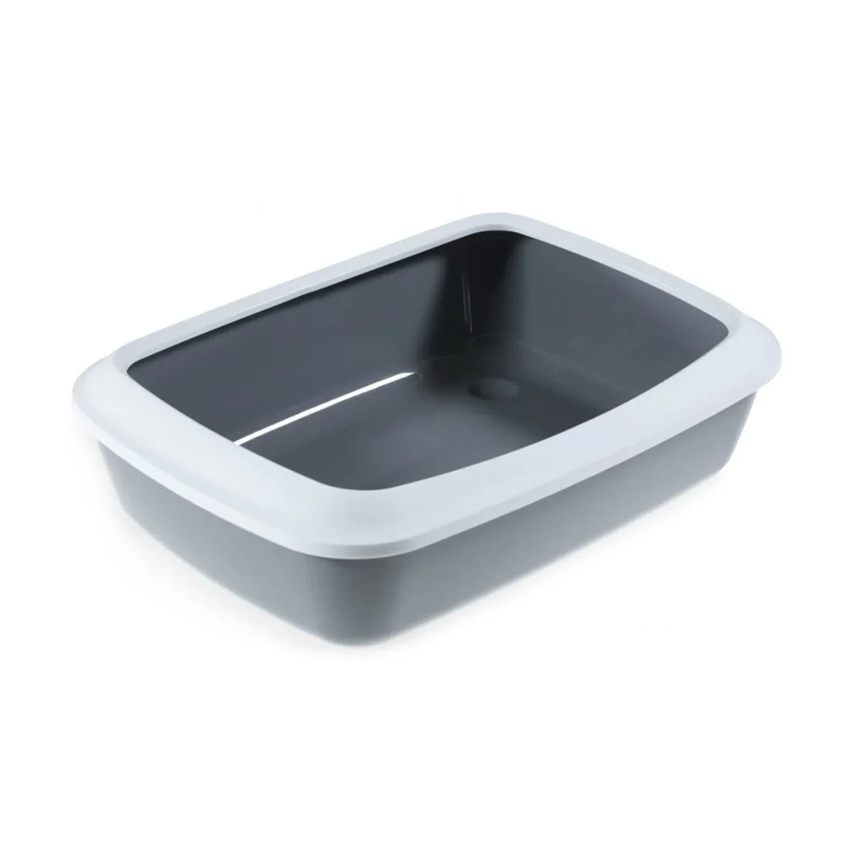 Savic Iriz Cat Litter Tray with Rim Cold Grey - Zigly